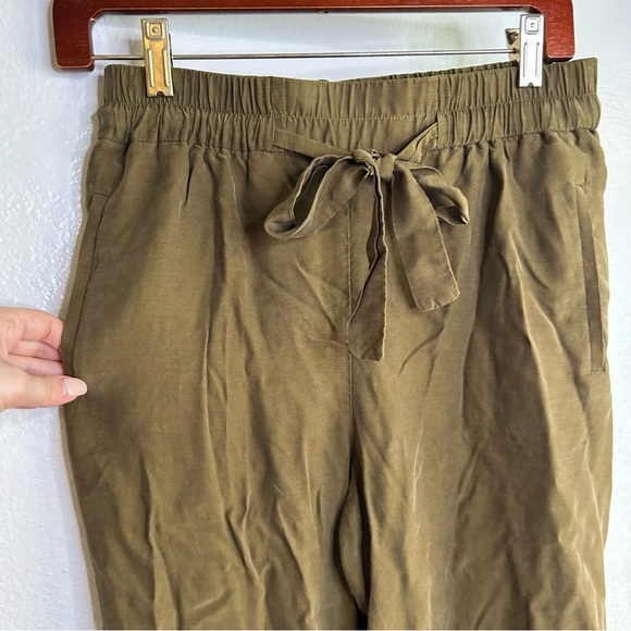 & Other Stories Green High Waist Silky Trouser Pant 6 - Picture 2 of 11